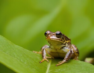 Fototapeta premium frog on a leaf