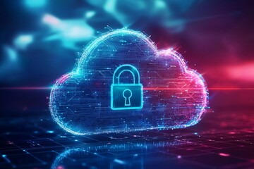 Illustration of Cloud Security Services Technology created with Generative AI
