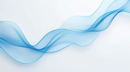 Elegant blue wave pattern on a simple white surface. Premium wave background for banners, generative ai