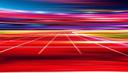 Running track with motion blur effect, abstract of speed motion on the road with speed motion blur...