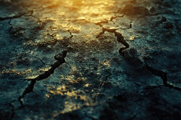 Obraz premium Dry cracked earth is forming a dramatic textured surface