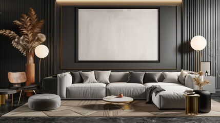 modern living room mockup Generative AI	