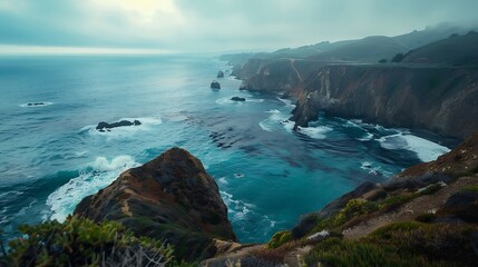 Beautiful seascape with a view of the cliffs and the sea