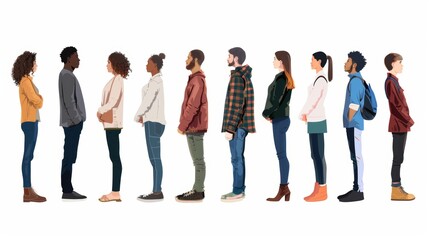 Obraz premium PNG file no background Diverse people waiting for a job interview, Generative AI