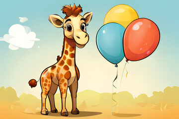 giraffe and balloon