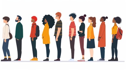 Obraz premium PNG file no background Diverse people waiting for a job interview, Generative AI