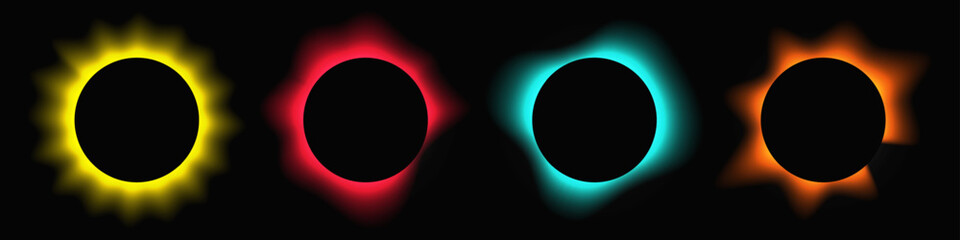 Set of circle illuminate light frames