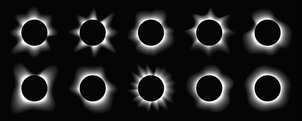 Set of circle illuminate light frames