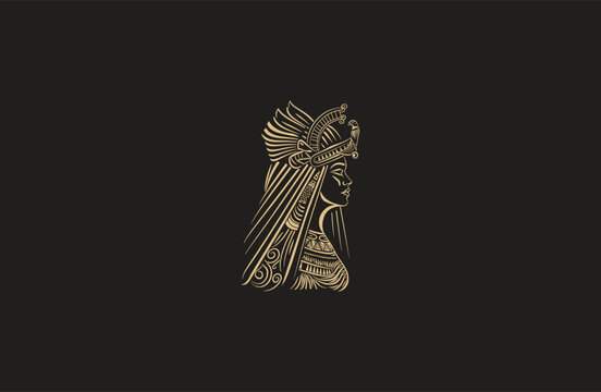 Queen cleopatra engraving vintage style design vector illustration