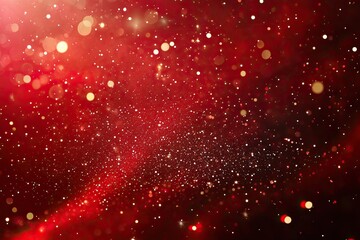 Red background with stars and glitter, shiny, glittery