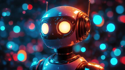 Fototapeta premium Robot with Headphones