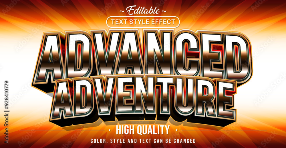 Aufkleber Editable text style effect - Advanced Adventure text style theme.