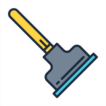 recommend clip art: Plunger icon. Simple color, flat, filled outline style. Sink, toilet, pump, plumber, suction, unclog, bathroom concept. Sign symbol design. Vector illustration