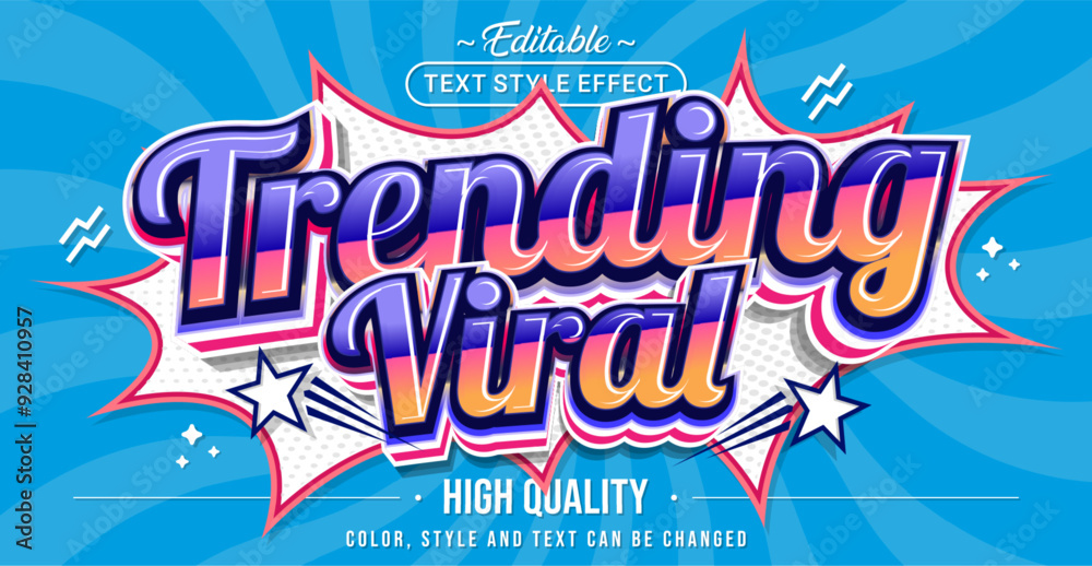 Aufkleber Editable text style effect - Trending Viral text style theme.