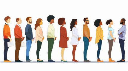 Fototapeta premium PNG file no background Diverse people waiting for a job interview, Generative AI
