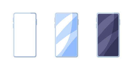 Smartphone set icons. Flat style. Vector icons.