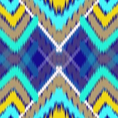  Ikat semless pattern for fabric, wallpaper, tiles, traditional seamless, Aztec, tribal. Hmong, Native American Indian, Pattern design for wrap, carpet, decorative illustration