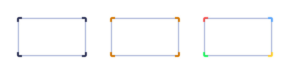 Projection Screen Set Icons. Flat style. Vector icons.