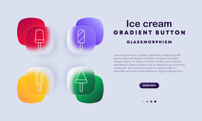 Ice cream set icon. Popsicle, ice cream sticks, popsicle bar, ice cream on a stick, frozen dessert, summer, cold treat, sweet, snack, frozen food.