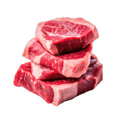 meat in its raw state isolated on transparent background