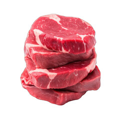 meat in its raw state isolated on transparent background