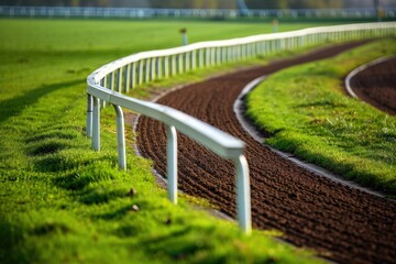 Horse race track railing bend