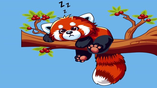 Il panda rosso dormiglione