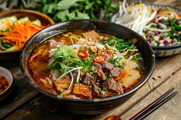 Hue Noodles beef pork vegetables bean sprouts