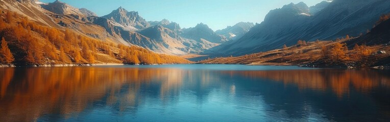 A beautiful lake with mountains in the background