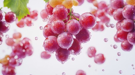 Grapes floating on water surface