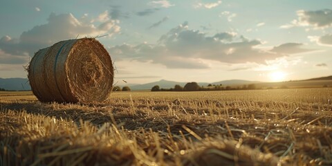 Baling Hay and Silage Rolls and Bales on a Sustainable Agriculture Farm