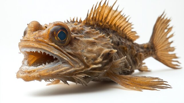 Close-up of a Sculpin Fish with its Mouth Open