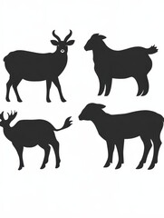 Obraz premium Silhouettes of Farm Animals