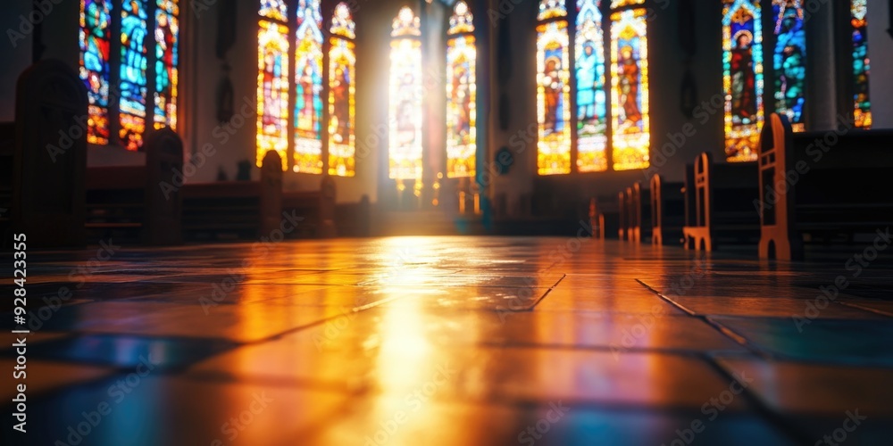 Canvas Prints Church with Stained Glass Windows