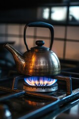 Tea Kettle on Gas Burner