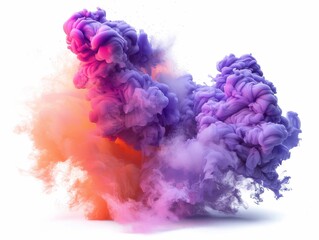 Fototapeta premium Vibrant Fluorite Smoke Explosion on White Background