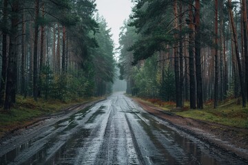 Obraz premium Russian forest road