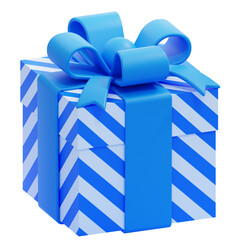 PNG 3D Patterned Gift Box icon isolated on a white background