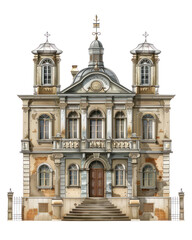 Obraz premium PNG Elegant historic architectural building illustration