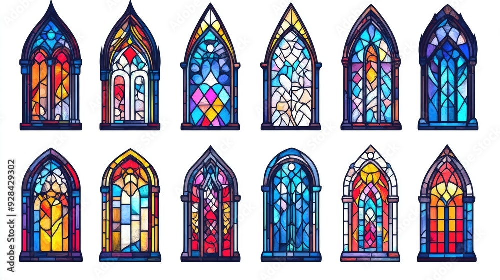 Canvas Prints stained glass church windows