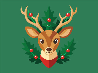 Christmas deer illustration generated by ai