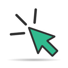 Click arrow mouse shadow icon, web button cursor. Digital design vector illustration