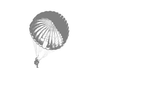 PARACHUTE JAMP - Jump of a soldier of airborne troops