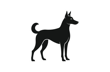 black Dog vector illustration, dog silhouette
