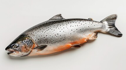 Naklejka premium Whole Atlantic Salmon fish isolated on a white studio background : Generative AI