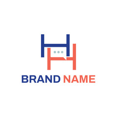 Letter HH Bubble Chat Logo Concept