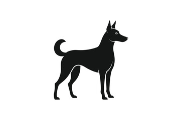 black Dog vector illustration, dog silhouette