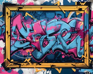 Obraz premium Bold Graffiti Style Frame with Vibrant Colors and Street Art Designs