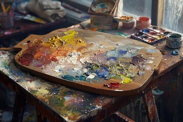 ai generative paint container painter mixes colors