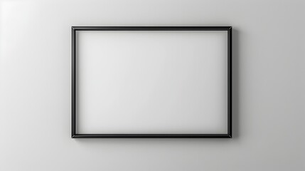 Sleek Minimalist Black and White Floating Frame on White Background